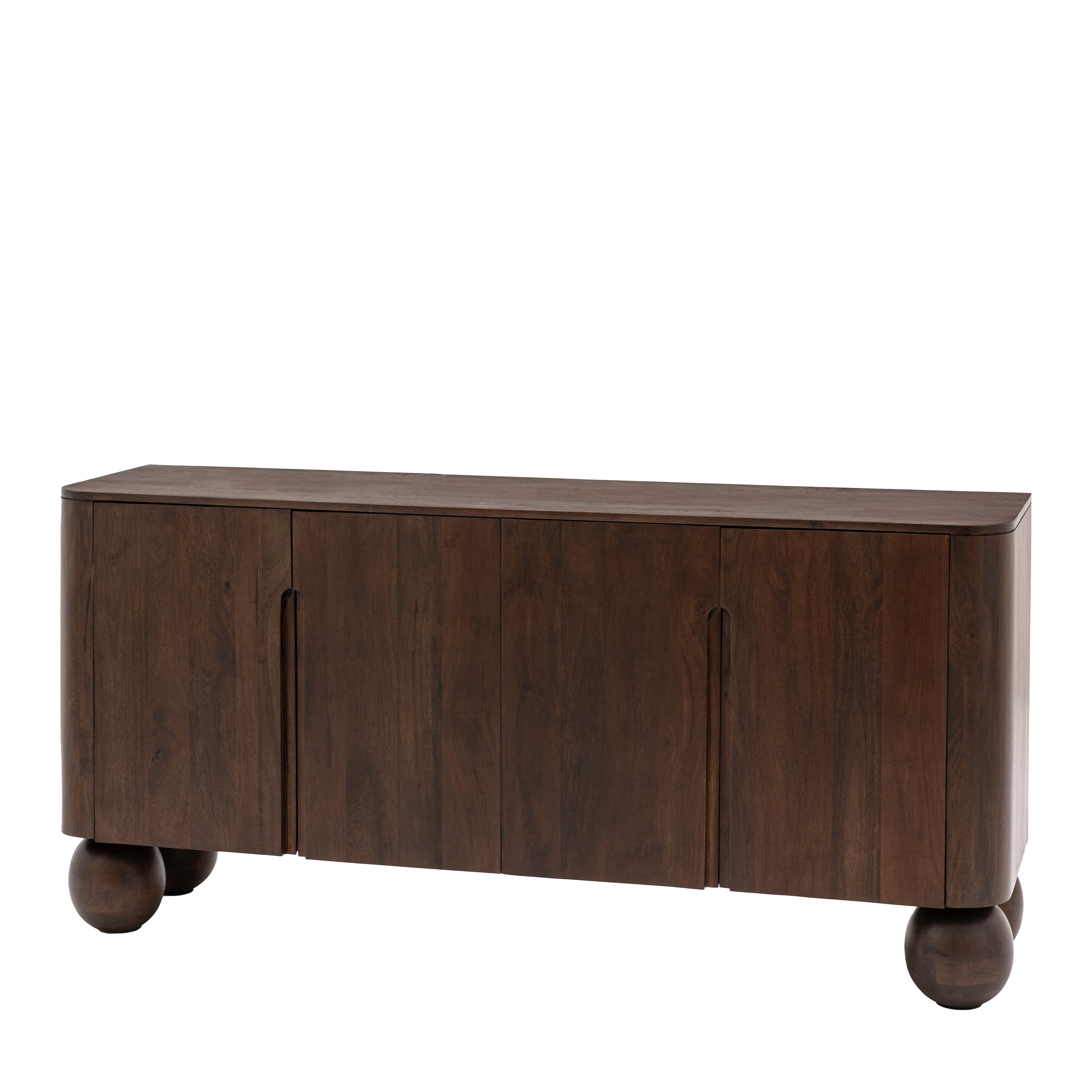 Anders Carved Dark Brown Mango Wood Sideboard